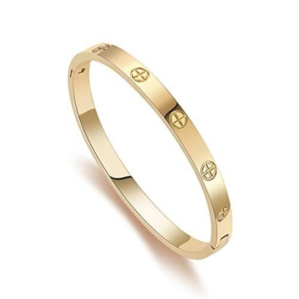 4987 18K Gold-plated Bangle Bracelets Trendy Cross Bracelet Love Bangle